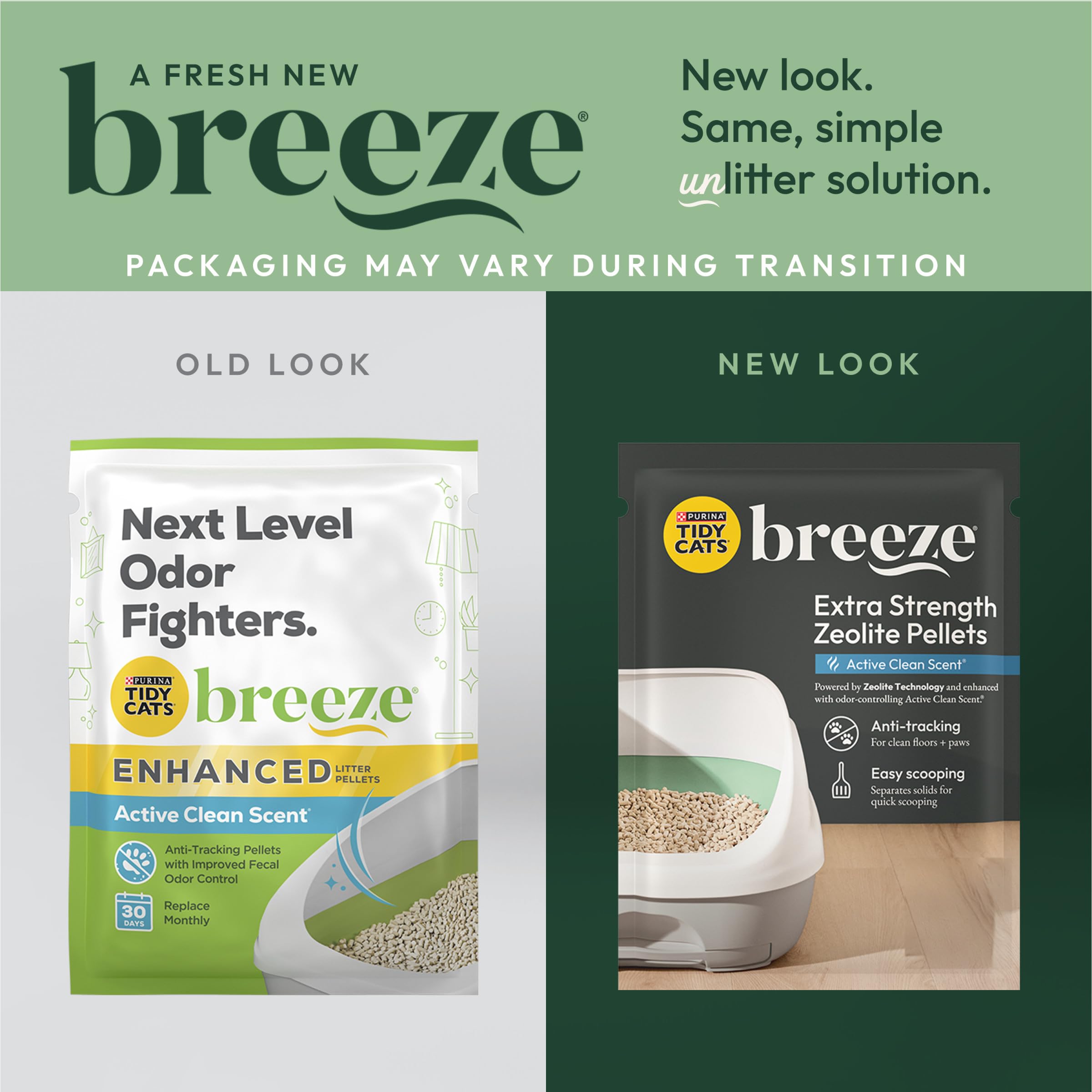 Tidy Cats Breeze pellets demonstrate urine-through design for simple scooping.