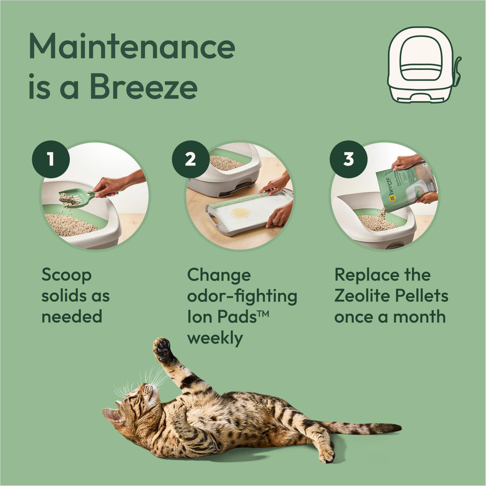 Disposable litter pads lock in moisture and odor for 7 days.