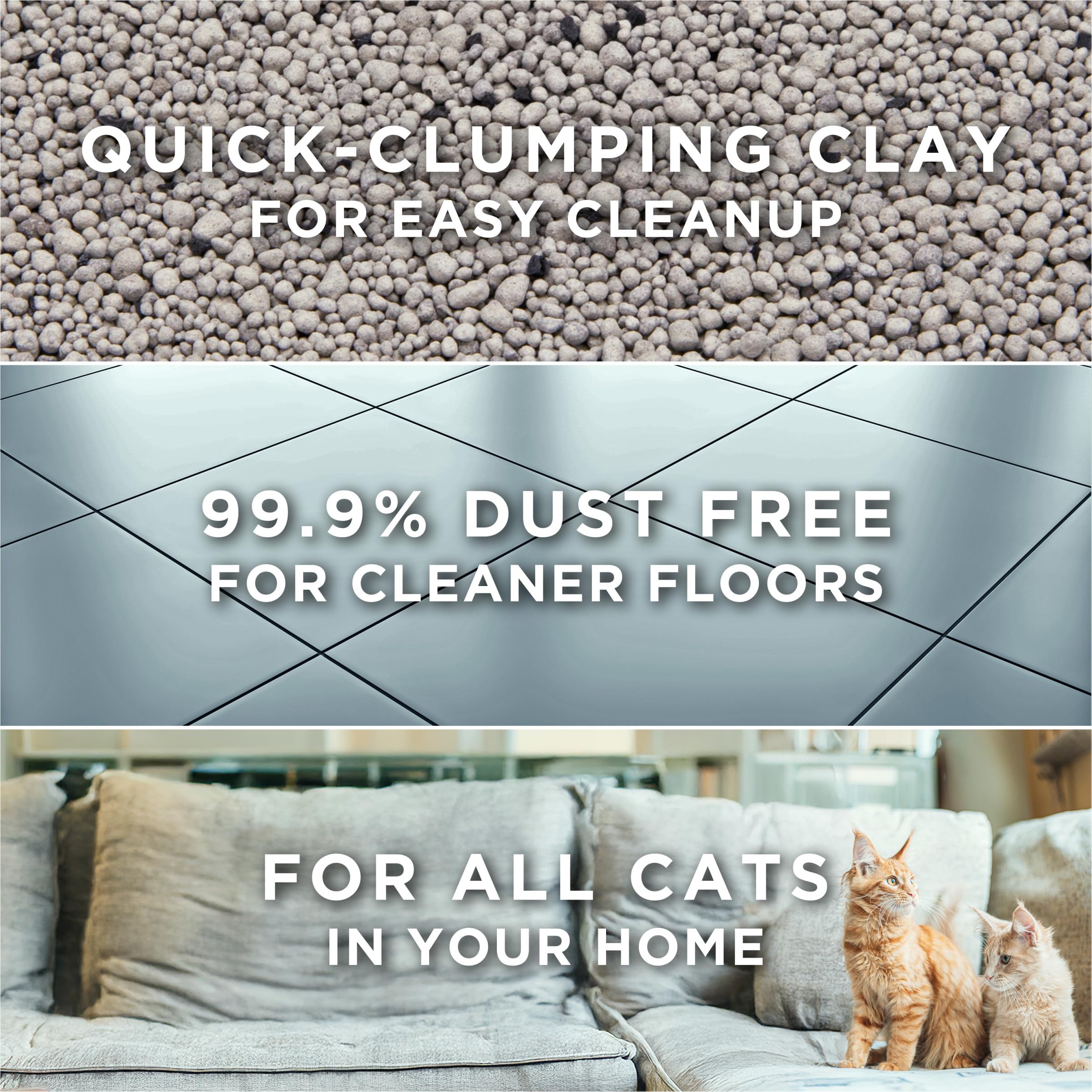 Tidy Cats Free and Clean clumping formula closeup showing strong clumps