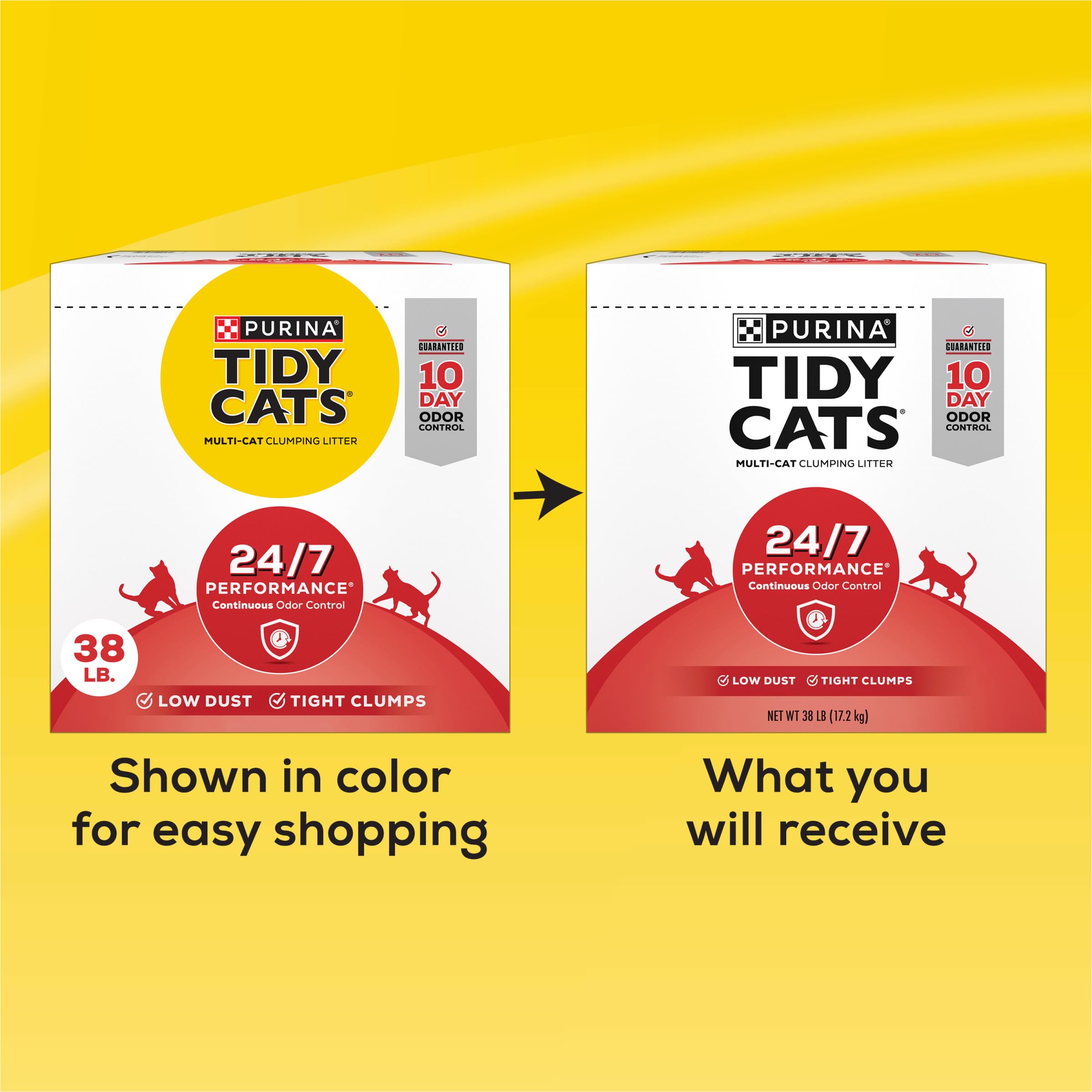 Tidy Cats multi-cat packaging simplifies storage and refilling.