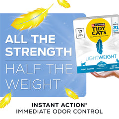 Tidy Cats LightWeight 21-day odor-control focus suggests lasting freshness.