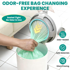TidyFren waste station bag compatibility shows use with any trash bag.