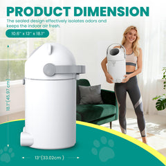 TidyFren waste station locking lid demonstrates secure disposal and odor control.