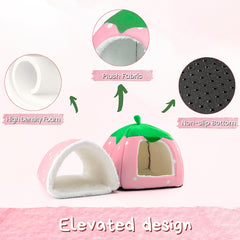 TiereCare chinchilla house bed plush interior provides soft retreat