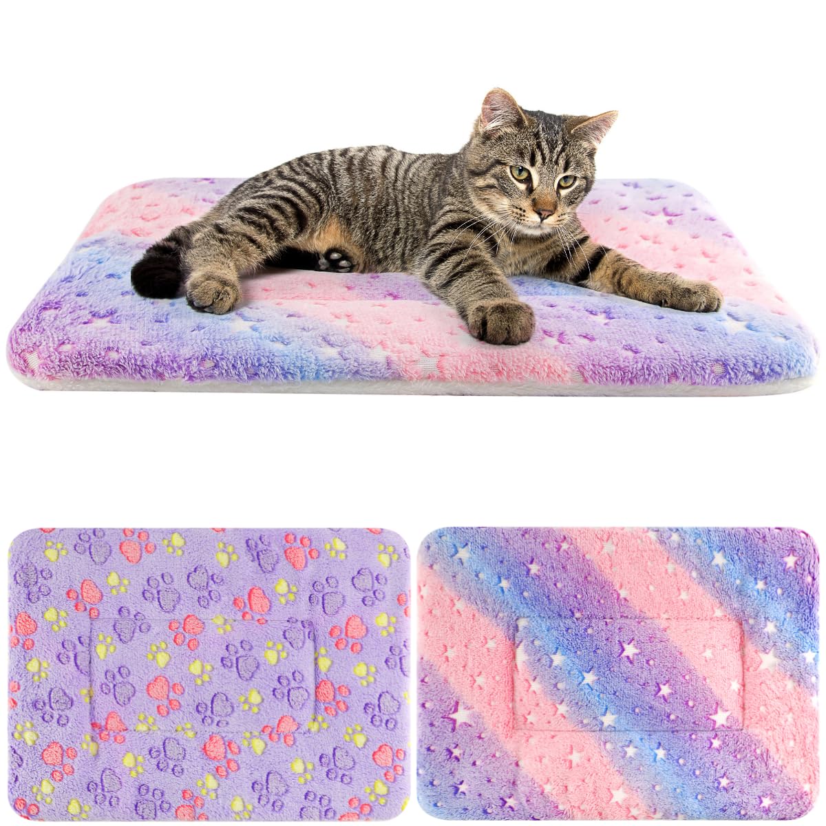 Tierecare dual-pattern blanket keeps indoor cats cozy and secure.