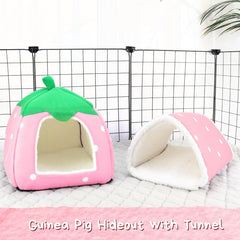 TiereCare guinea pig hideout plush interior offers cozy cave-like rest