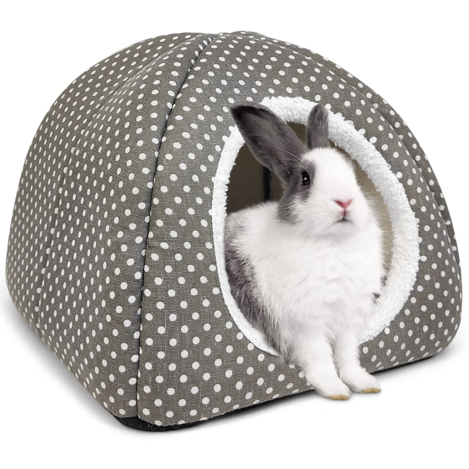 TiereCare Rabbit Hideout large bed front view showing cozy private den for indoor pets.