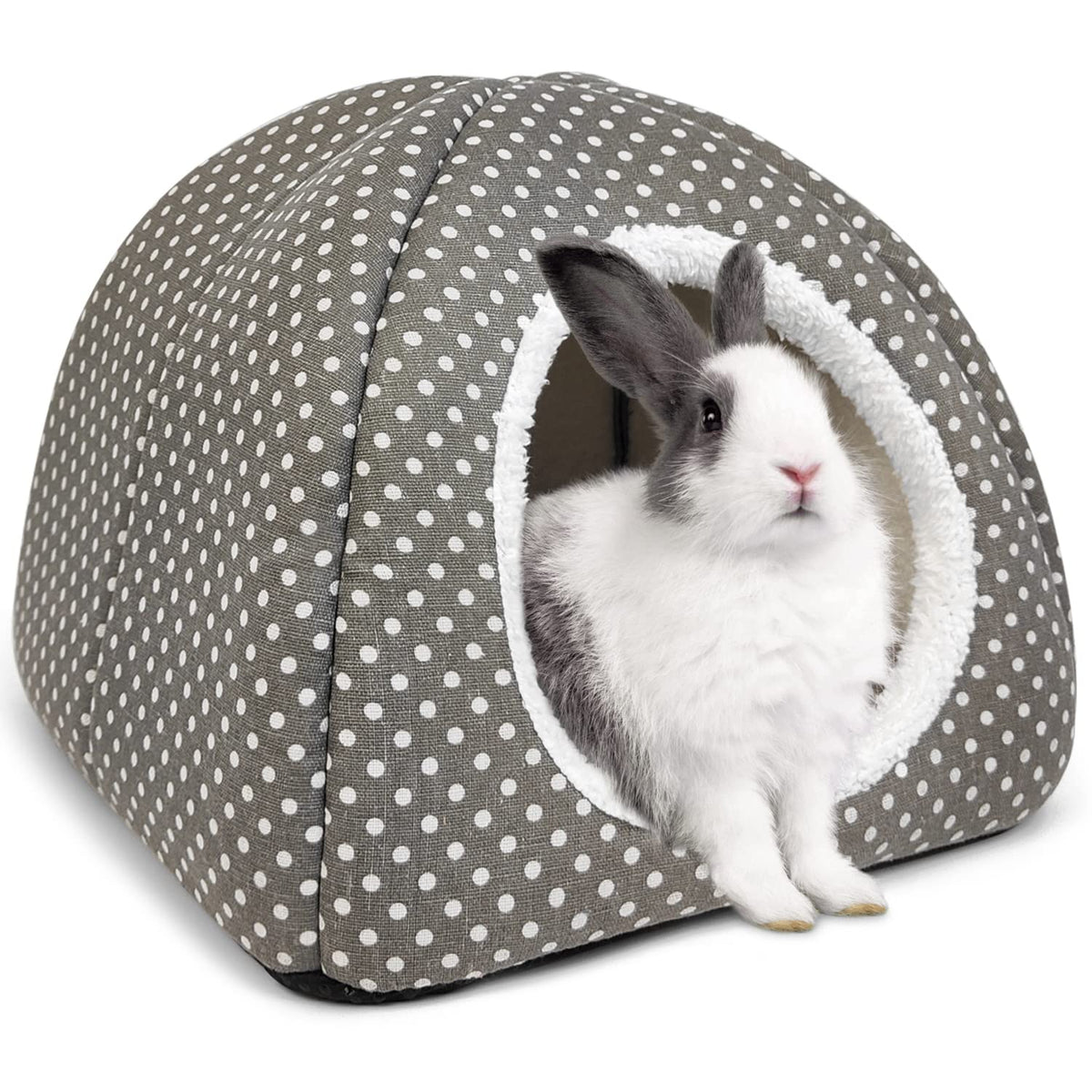 TiereCare Rabbit Hideout large bed front view showing cozy private den for indoor pets.