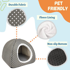 TiereCare Rabbit Hideout non-slip bottom keeps the bed stable on floors.