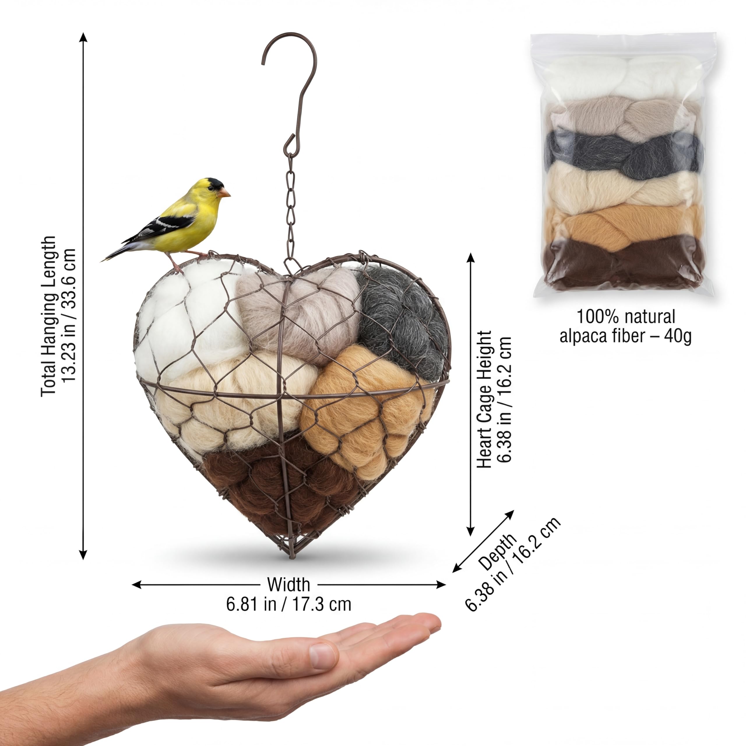 Tiezzi alpaca fiber nest delights wildlife with natural warmth.