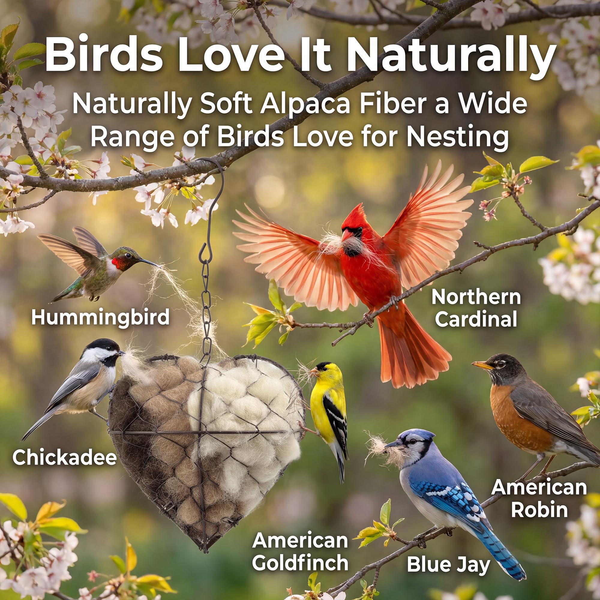 Tiezzi refillable nesting material holder can be replenished with alpaca fiber for nests.