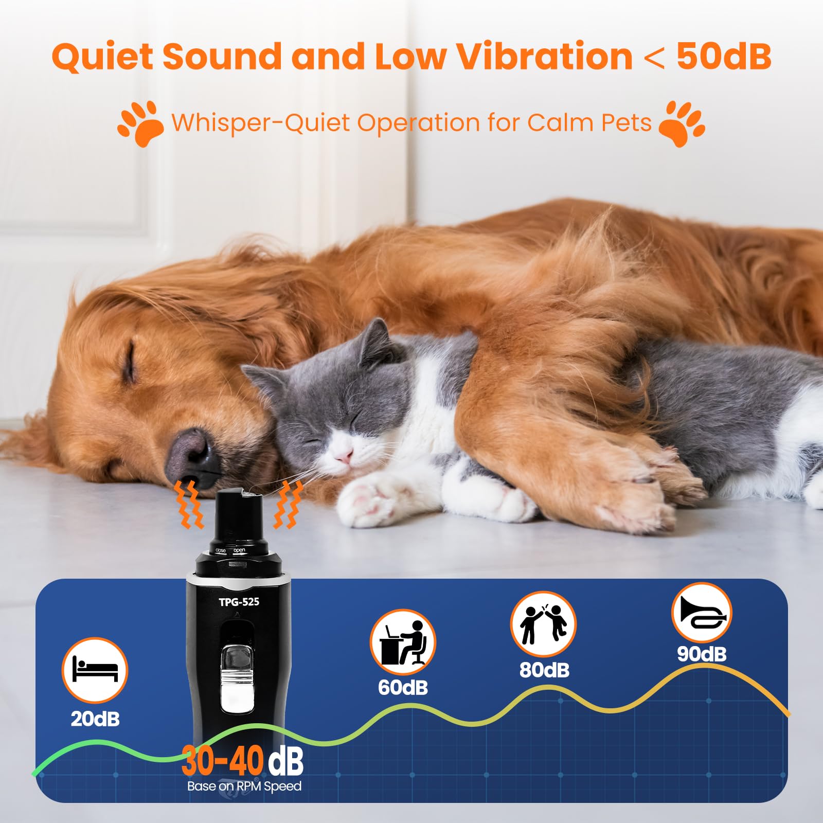 Tife dog nail grinder rechargeable battery for cordless use