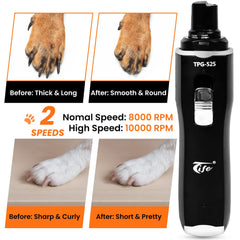 Tife dog nail grinder side view showing ergonomic design for comfort