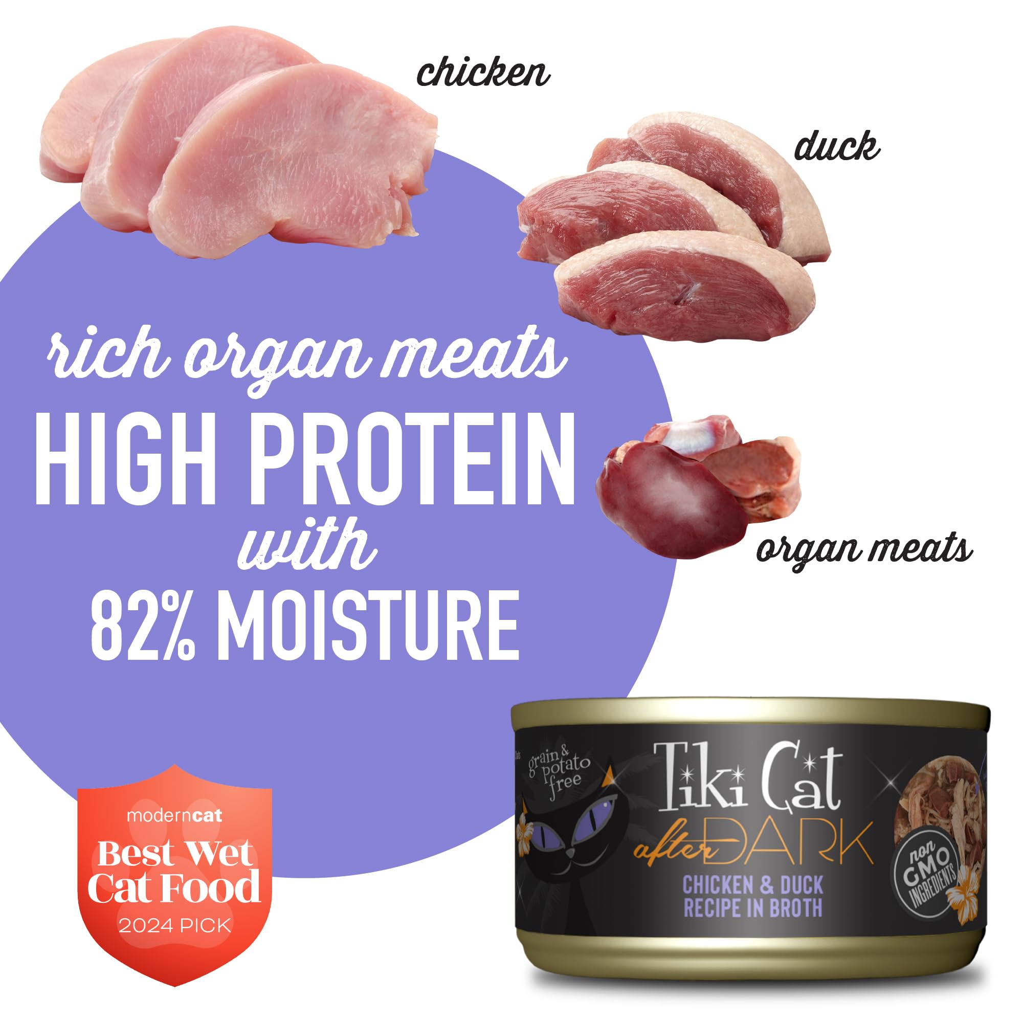 Tiki Cat After Dark broth with morsels looks savory and moisture-rich.