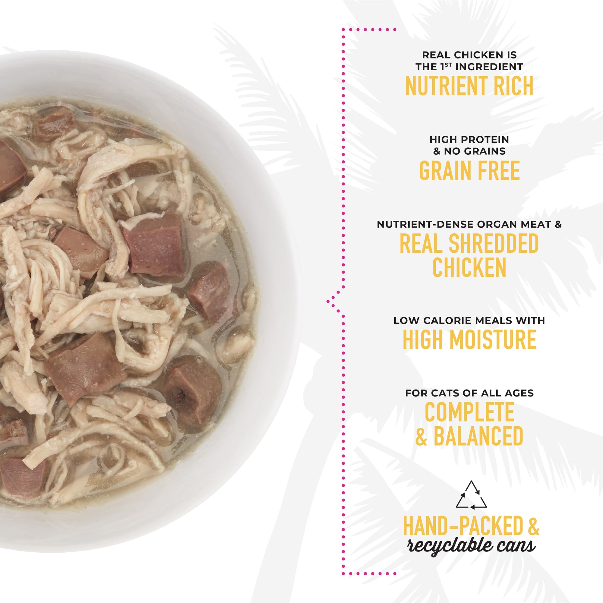Shredded chicken and organ meat from Tiki Cat After Dark in a close-up view.
