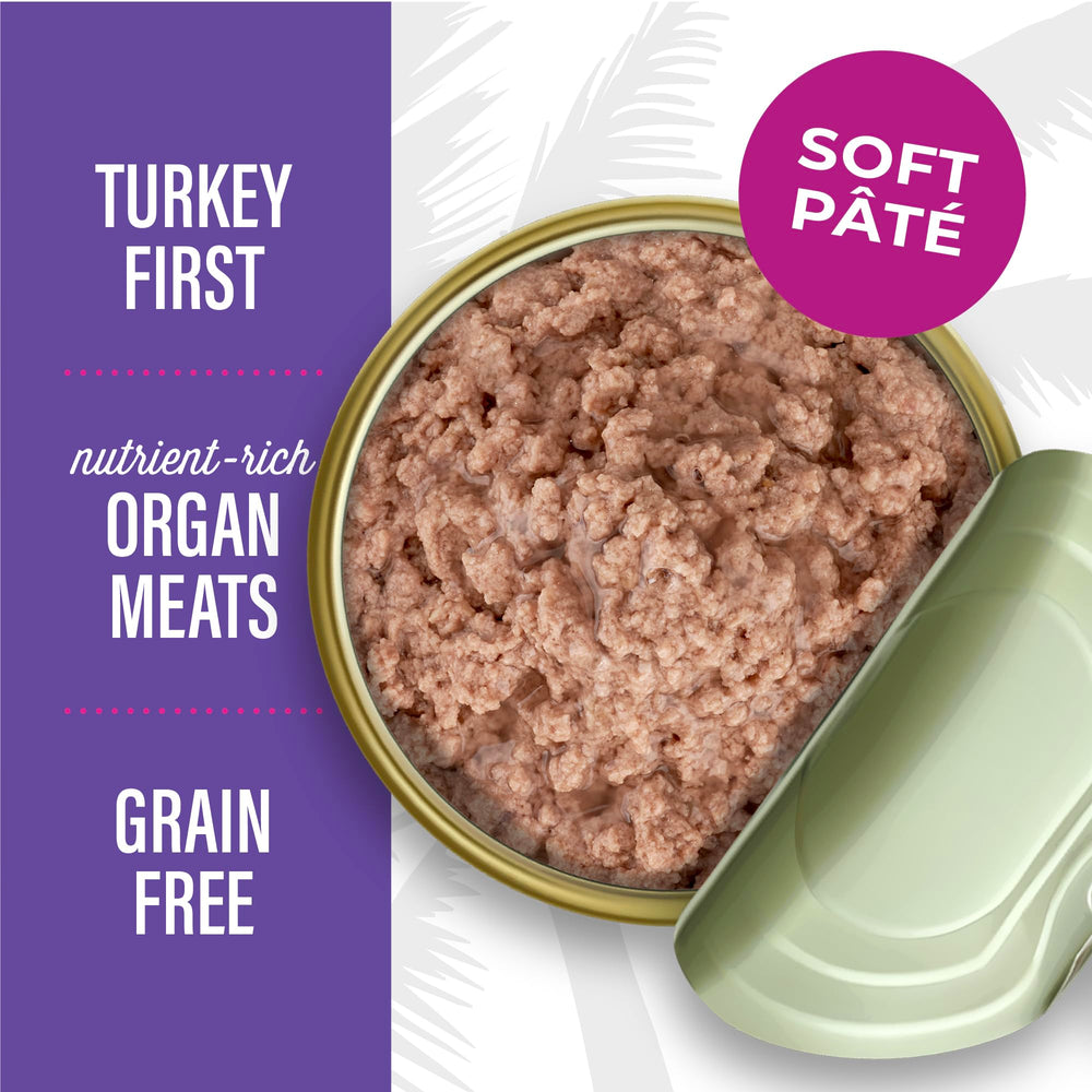 Tiki Cat After Dark can label close-up communicates premium grain-free formula
