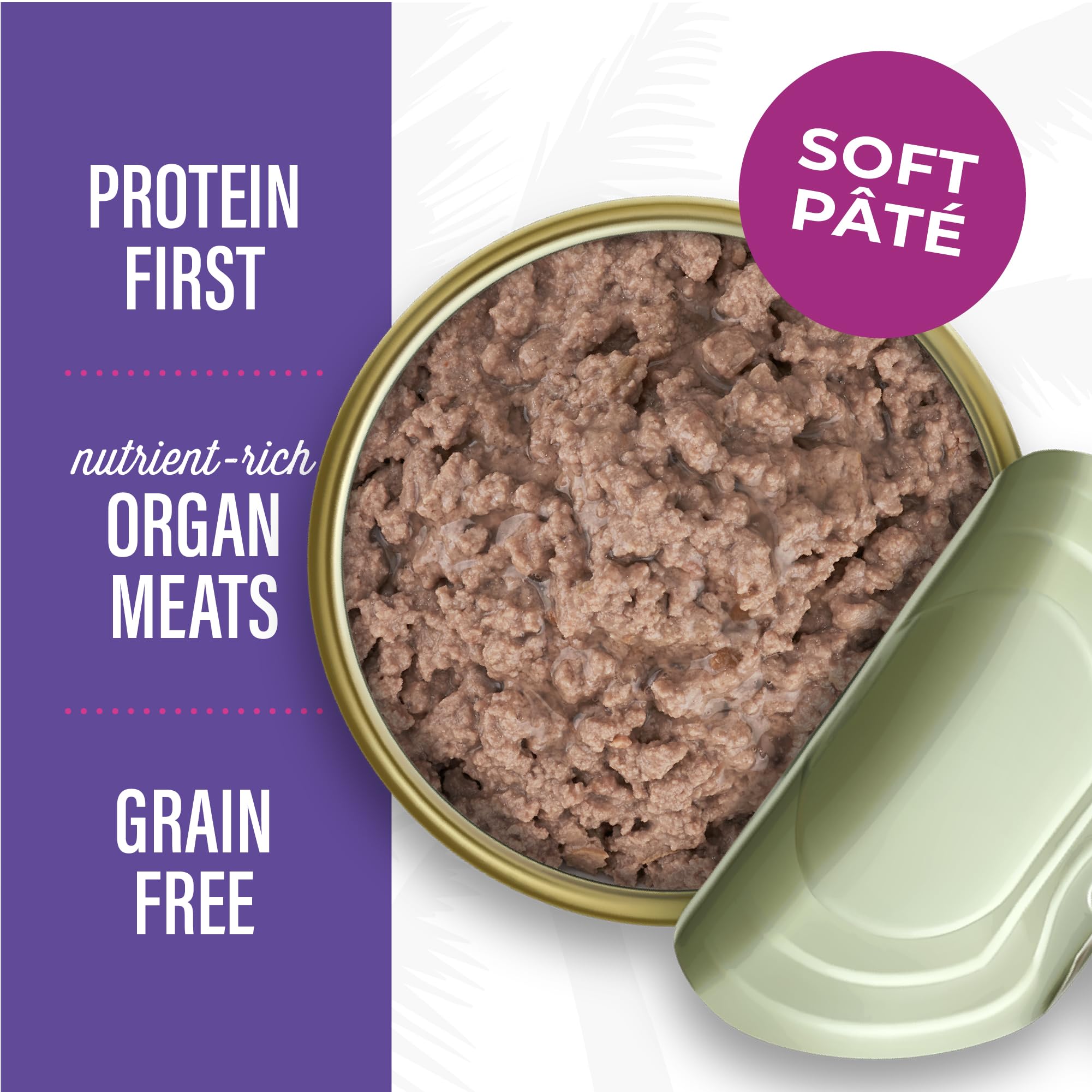 Tiki Cat After Dark Pâté quail and organ meat, protein-packed indulgence for cats.