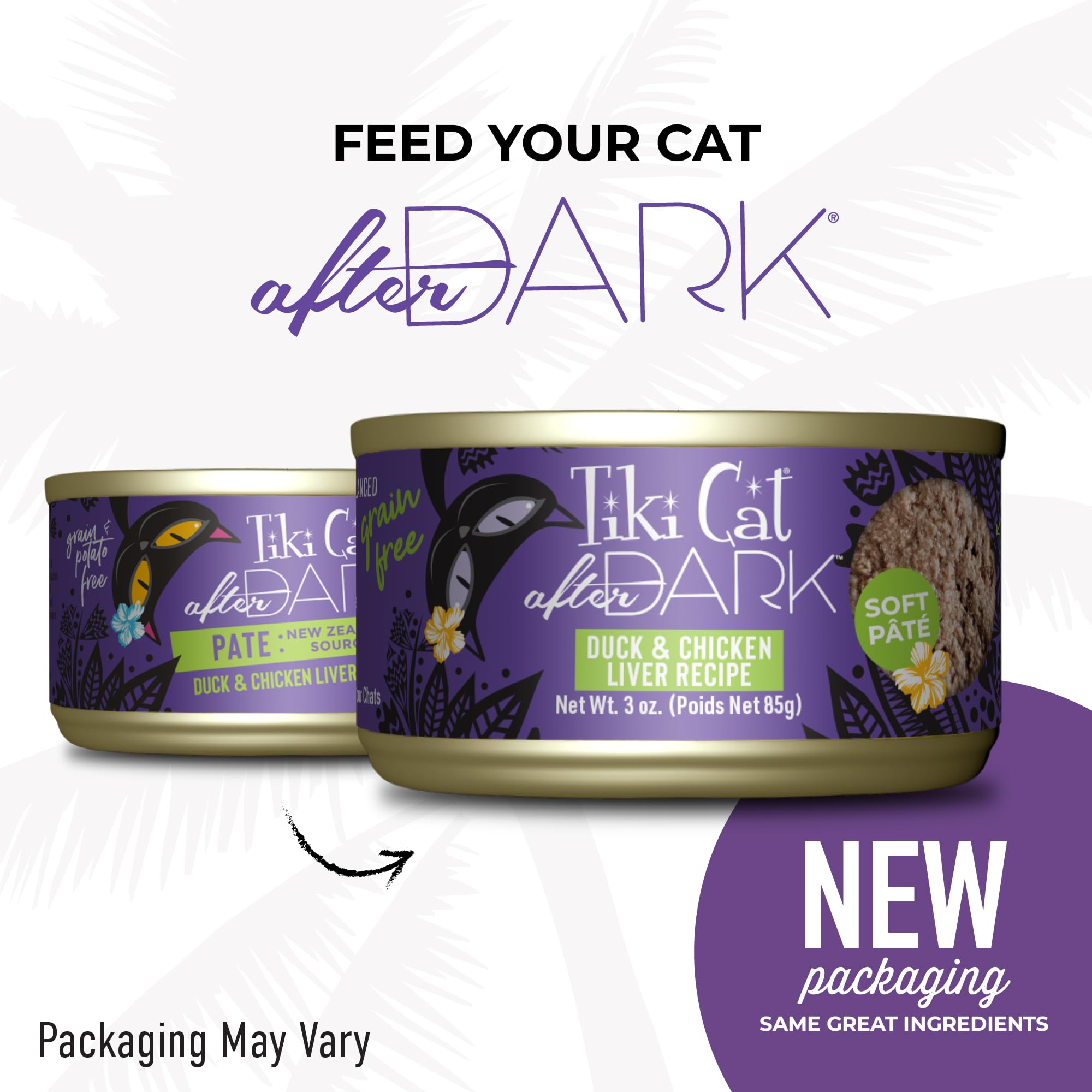 Close-up of Tiki Cat After Dark Pâté texture, smooth and easy to serve.