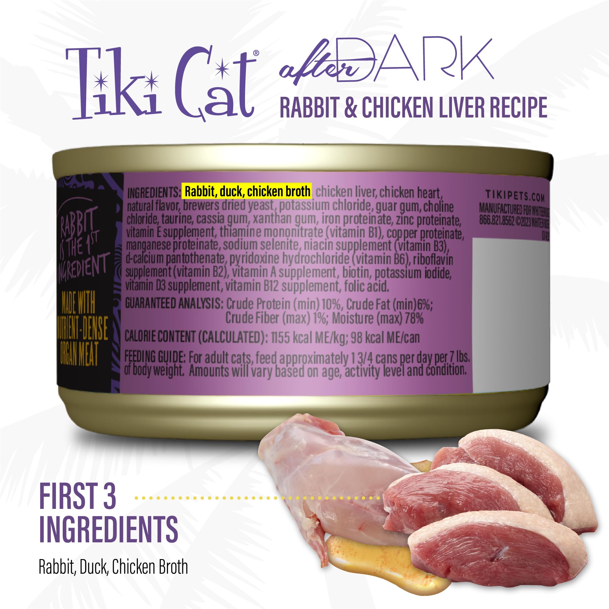 Tiki Cat After Dark pate texture close-up emphasizes smooth, easy-to-eat consistency.