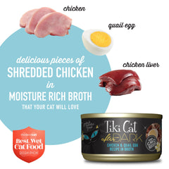 Real shredded chicken detail from Tiki Cat After Dark formula.