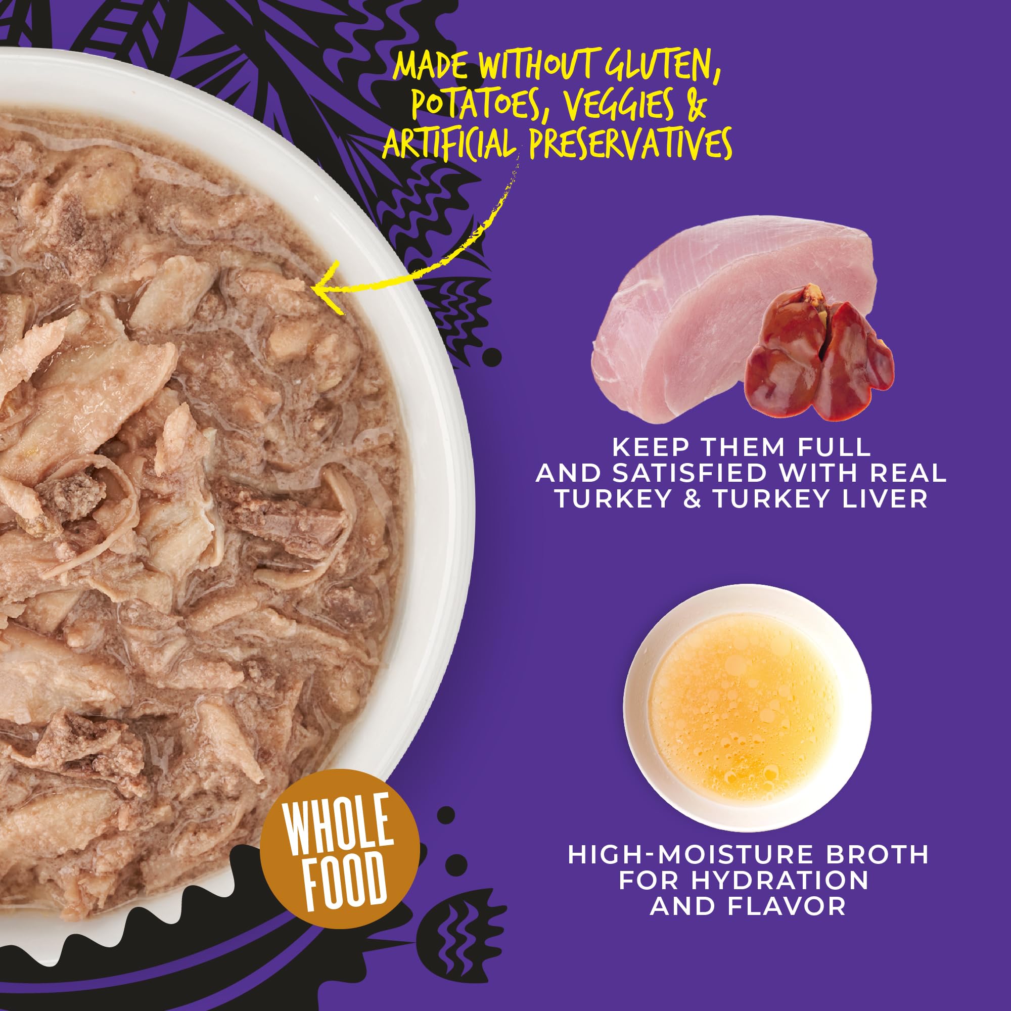 Tiki Cat After Dark Shreds Grain-Free: grain-free formula supports sensitive diets.