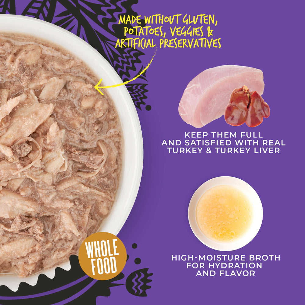 Tiki Cat After Dark Shreds Grain-Free: grain-free formula supports sensitive diets.