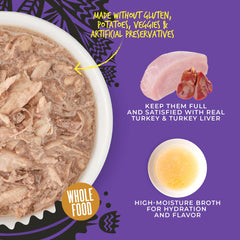 Tiki Cat After Dark Shreds Grain-Free: grain-free formula supports sensitive diets.