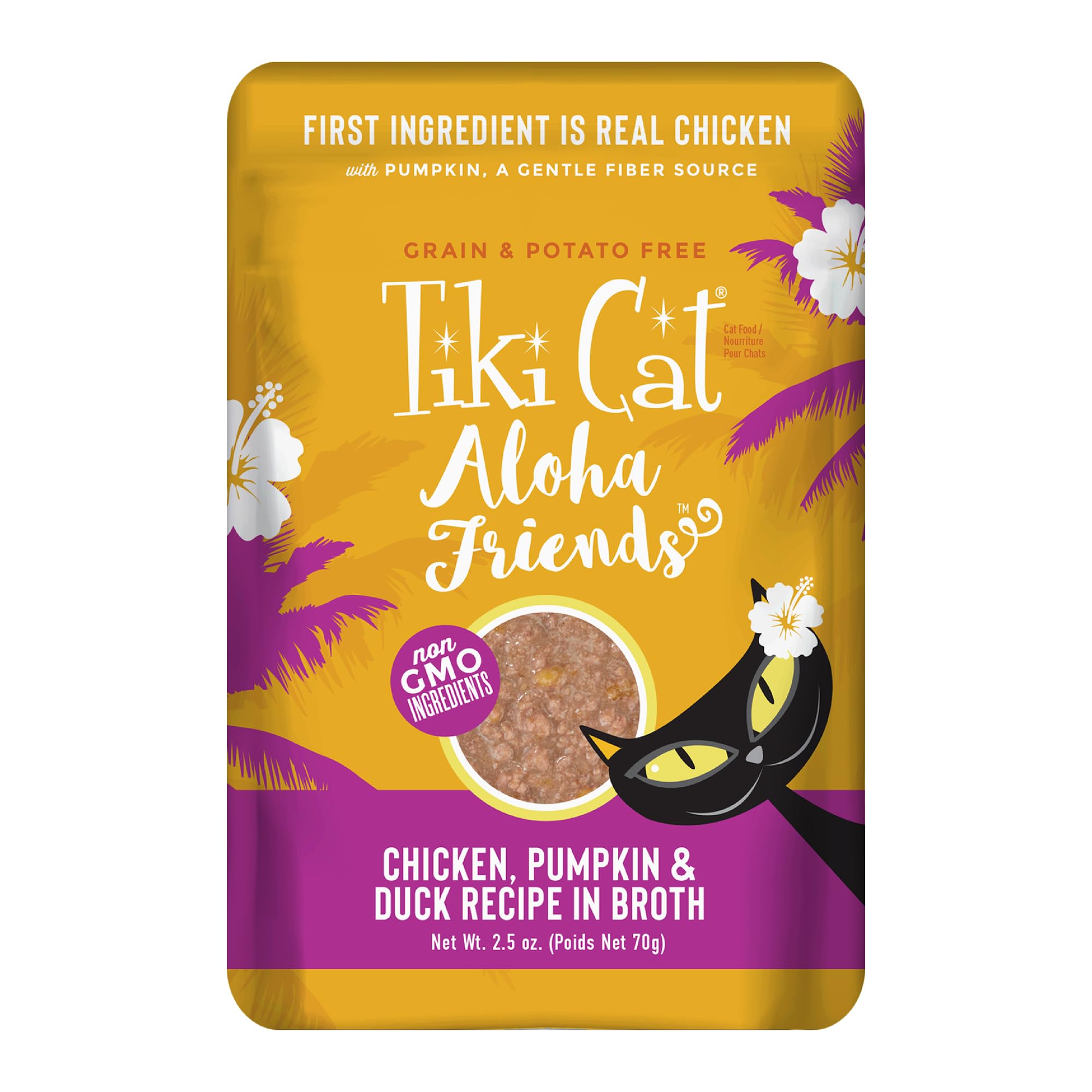 TIKI PETS Tiki Cat Aloha Friends chicken-pumpkin-duck pouch for balanced hydration and protein