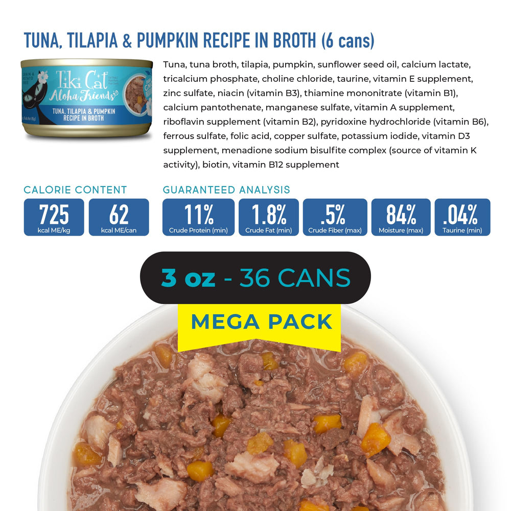 Tiki Cat Aloha Friends pumpkin hydration supports moisture-rich meals