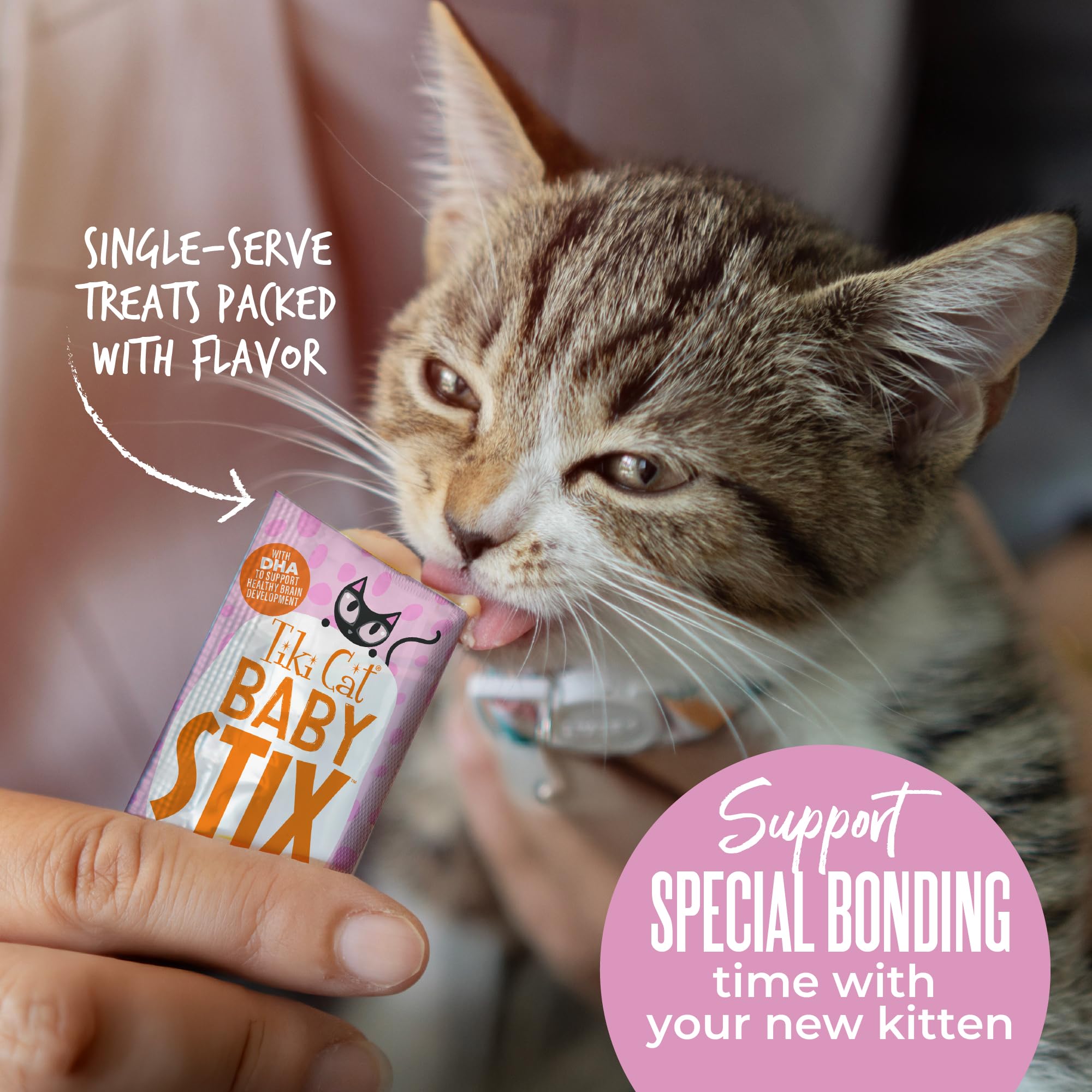 Tiki Cat Baby Stix jar shown for on-the-go feeding sessions.