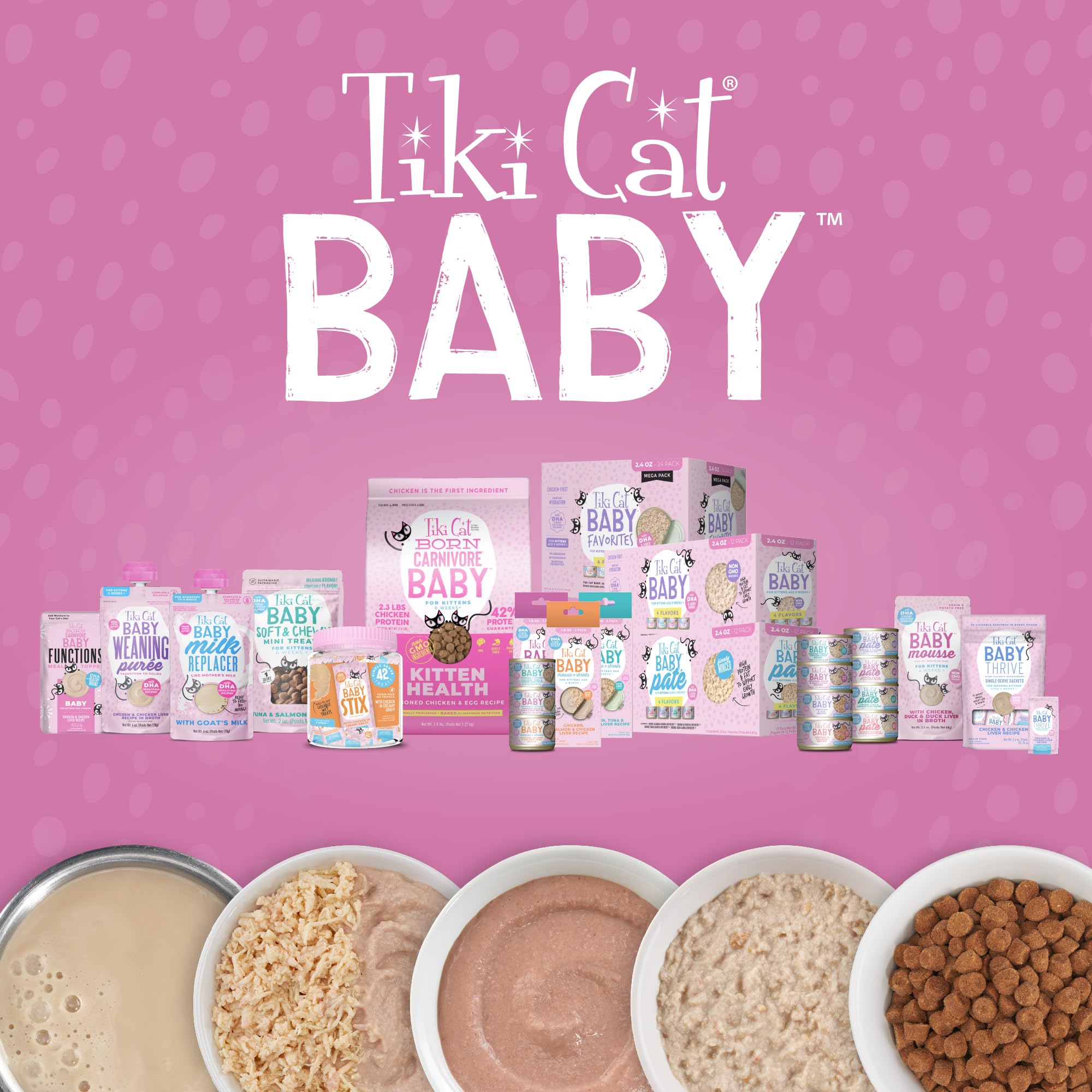 Tiki Cat Baby Weaning Puree calcium and phosphorus balance close-up.
