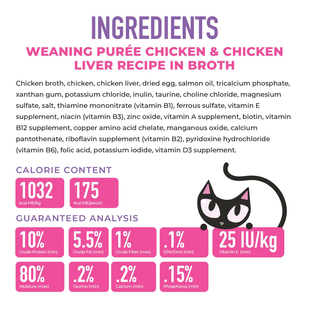 Tiki Cat Baby Weaning Puree texture close-up highlighting ultra-soft consistency.