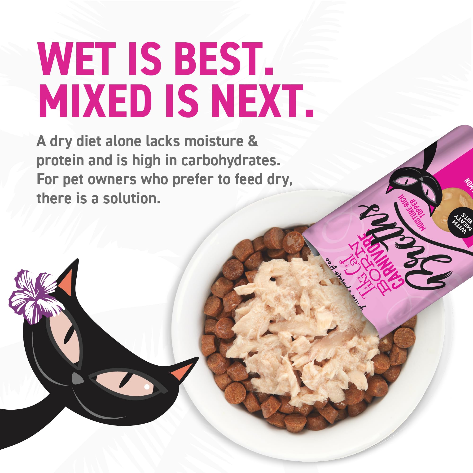 Single-serve pouch adds moisture and flavor to dry food.
