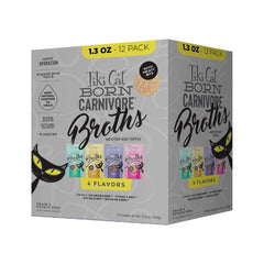 Tiki Cat Born Carnivore Broths pouch-serve adds moisture and flavor to meals.