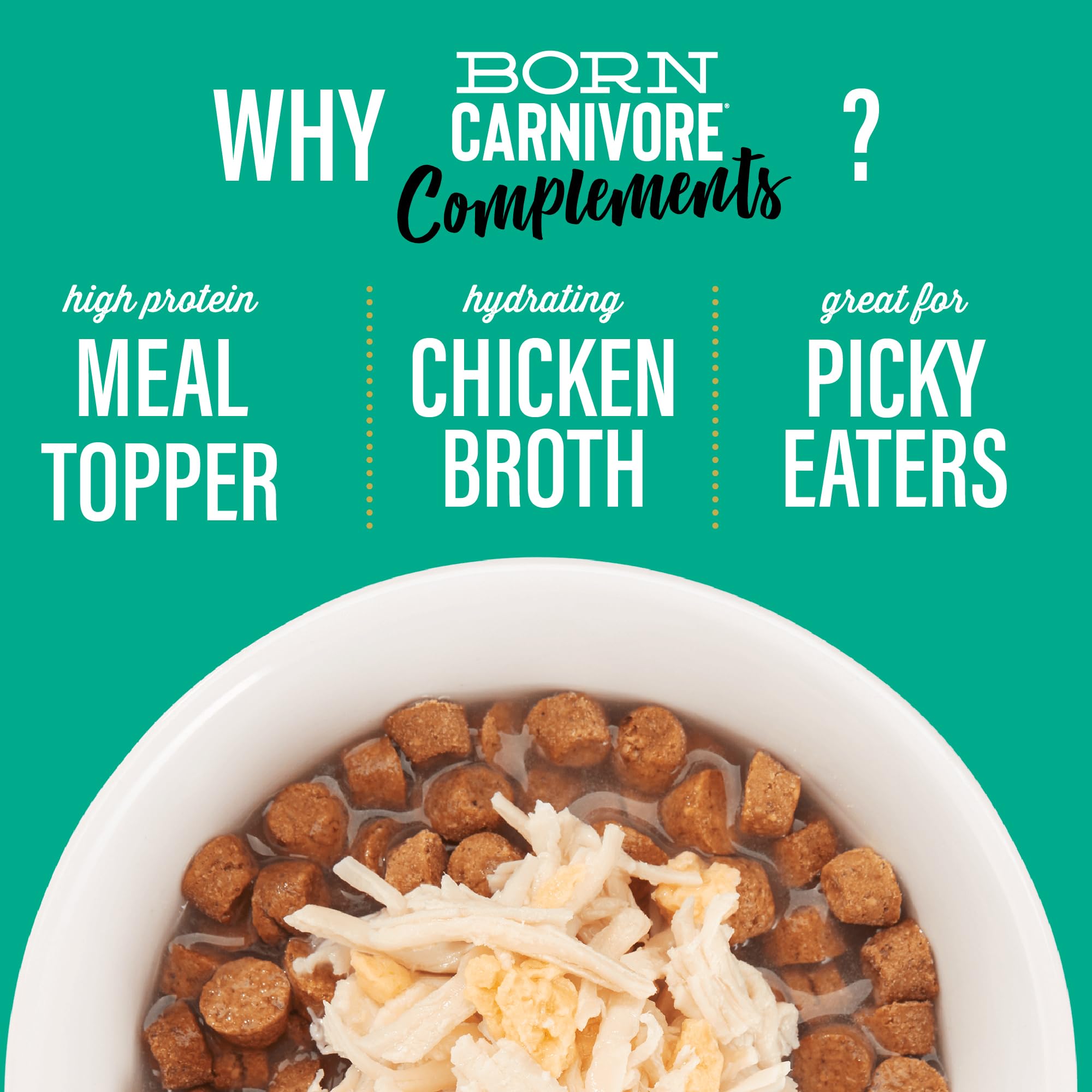 Tiki Cat Born Carnivore Complements flavorful topper with no grains for picky eaters