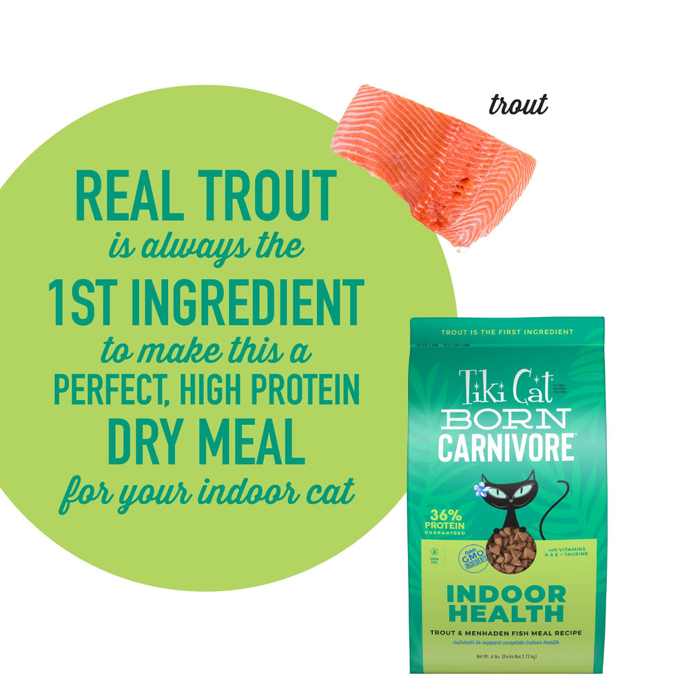 Tiki Cat Born Carnivore Indoor Health omega fatty acids support.