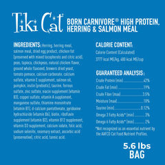 Tiki Cat Born Carnivore kibble crunch close-up highlights protein-rich bites