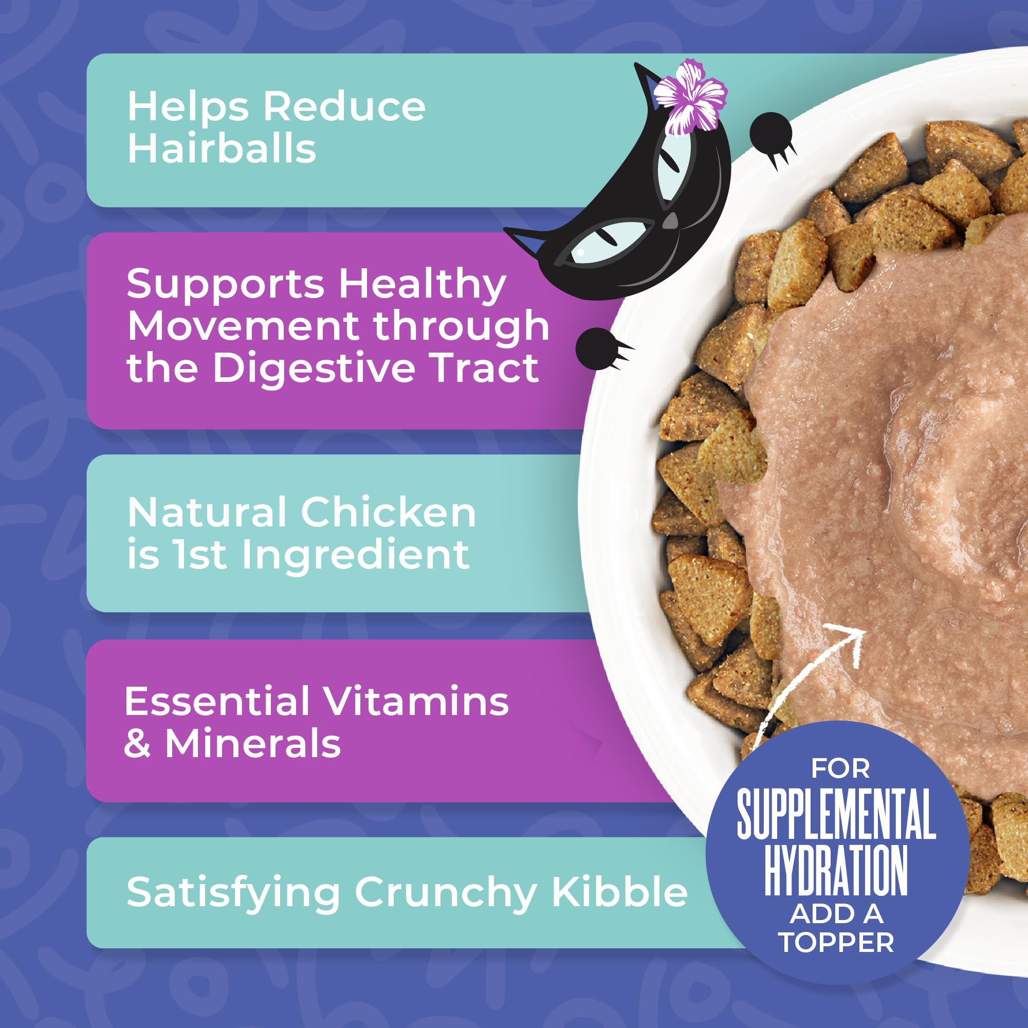 Tiki Cat Born Carnivore nutrition image promoting skin and coat health.