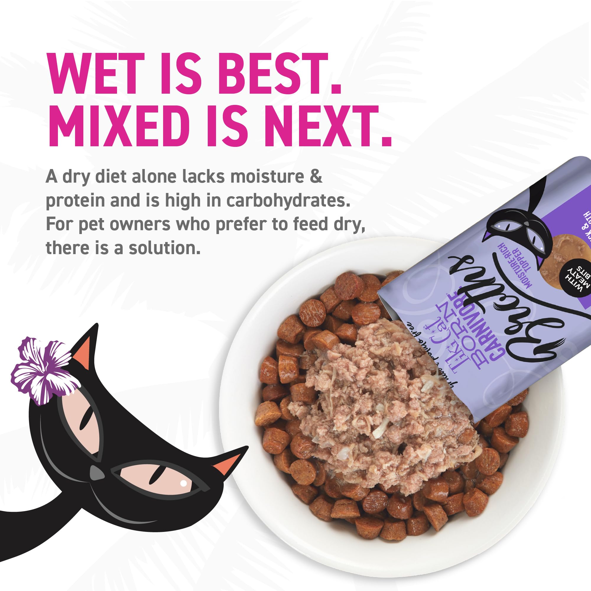 TIKI CAT broth serves as a healthy kibble complement with proteins.