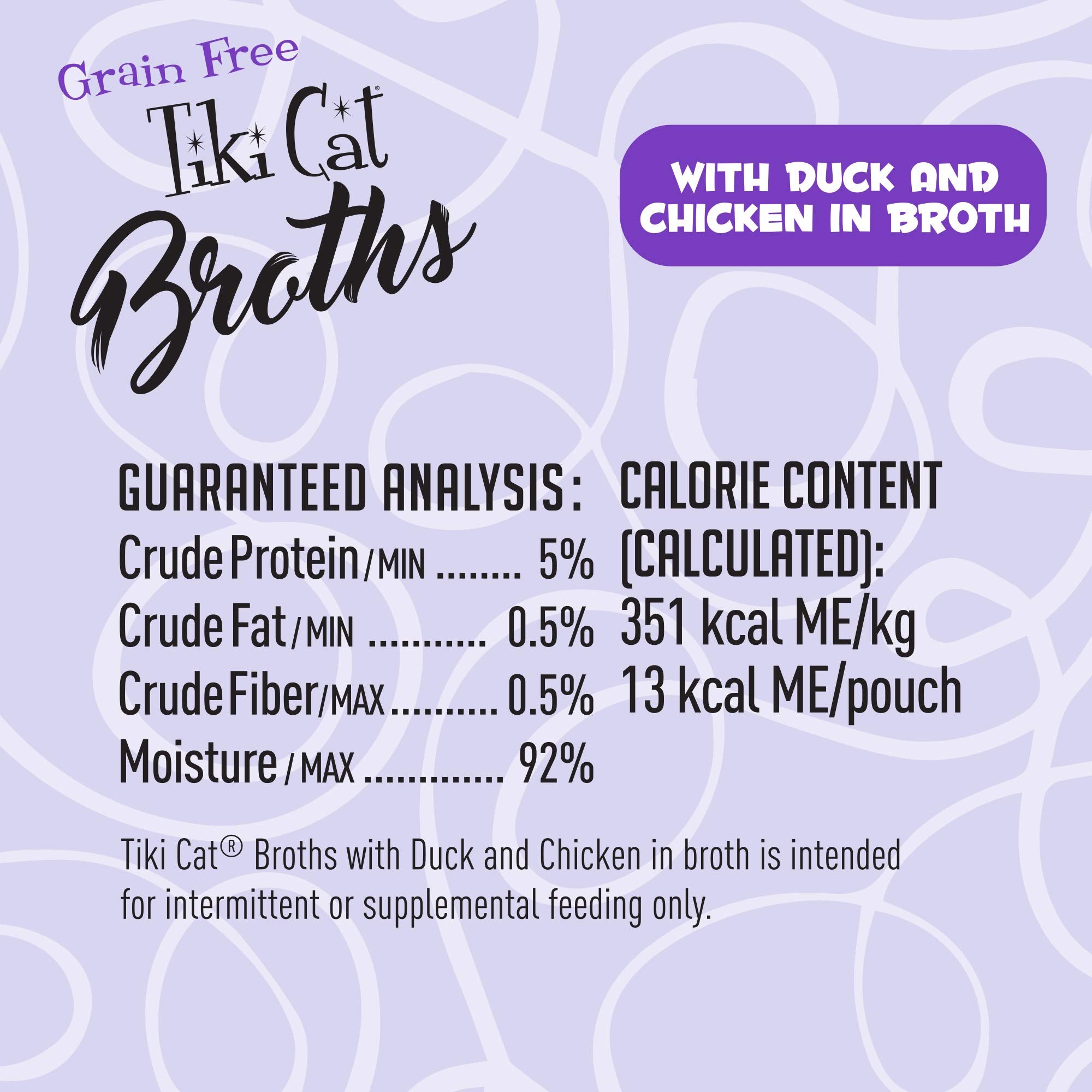 TIKI CAT broth single-serve pouch provides convenient hydration.