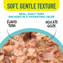 Close-up of Tiki Cat Gelee's moist gelee texture for cats