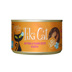 Tiki Cat Grill Ahi Tuna Prawns cans — savory seafood serving for daily meals.