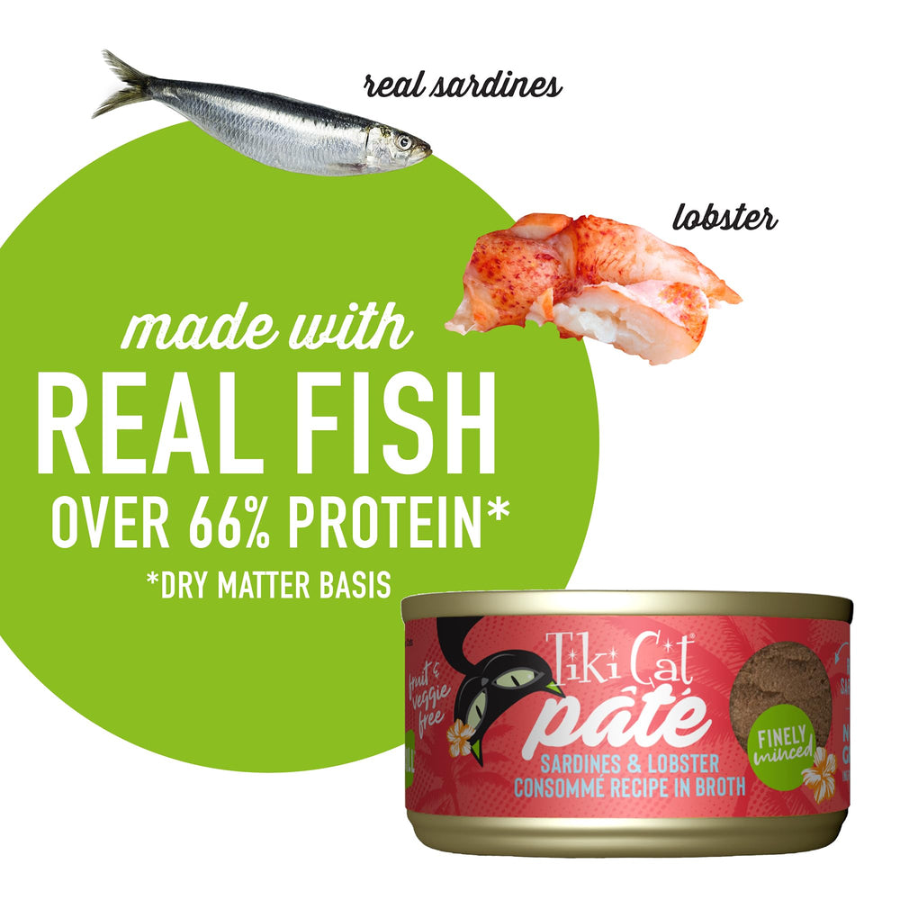 Serving suggestion of Tiki Cat Grill Pate as a complete meal for all ages