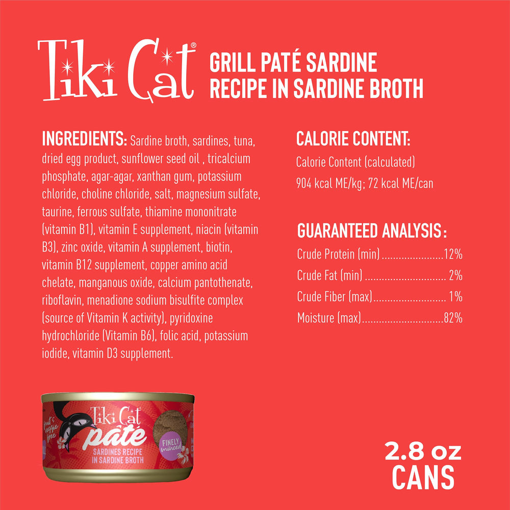Tiki Cat Grill Pate sardines broth shot emphasizes hydration potential
