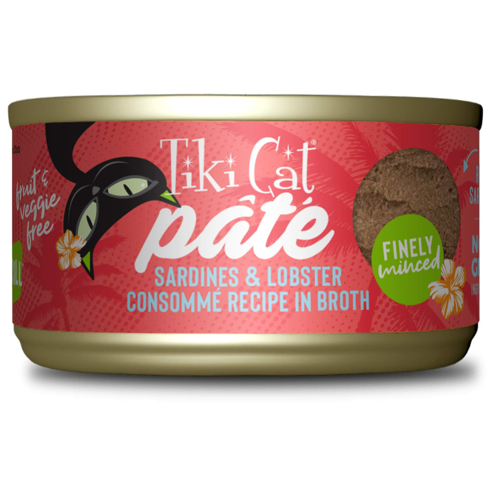 Tiki Cat Grill Pate can with sardines and lobster consommé for protein-rich meal