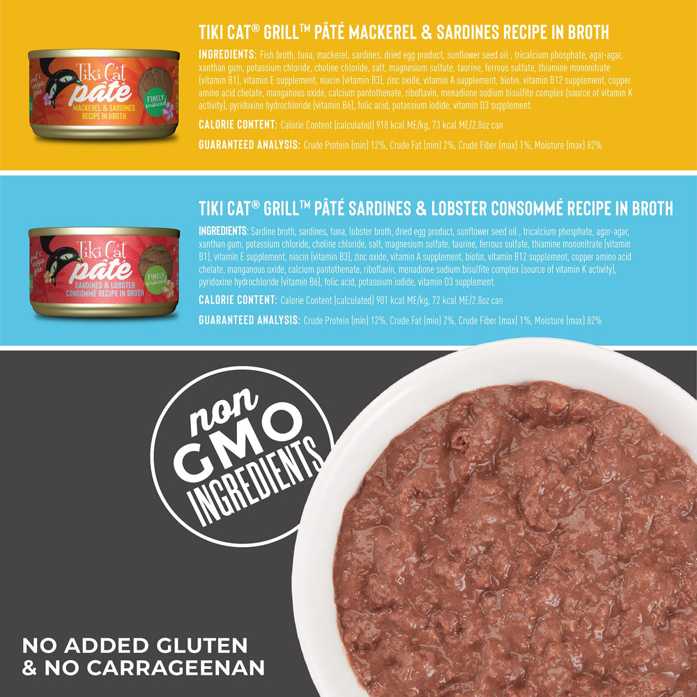 Serving spoon with Tiki Cat Grill Pâté, highlighting hydration and flavor.
