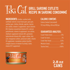 Tiki Cat Grill sardine flakes in consommé offer a savory texture.