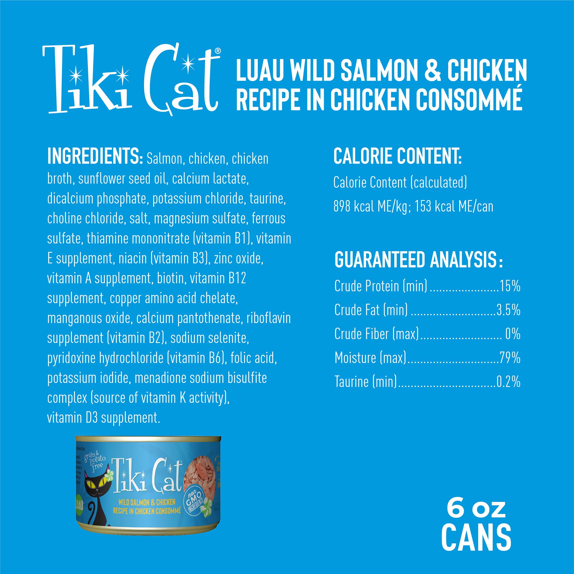 Tiki Cat Luau chicken shredded meat close-up showing tender texture and protein.