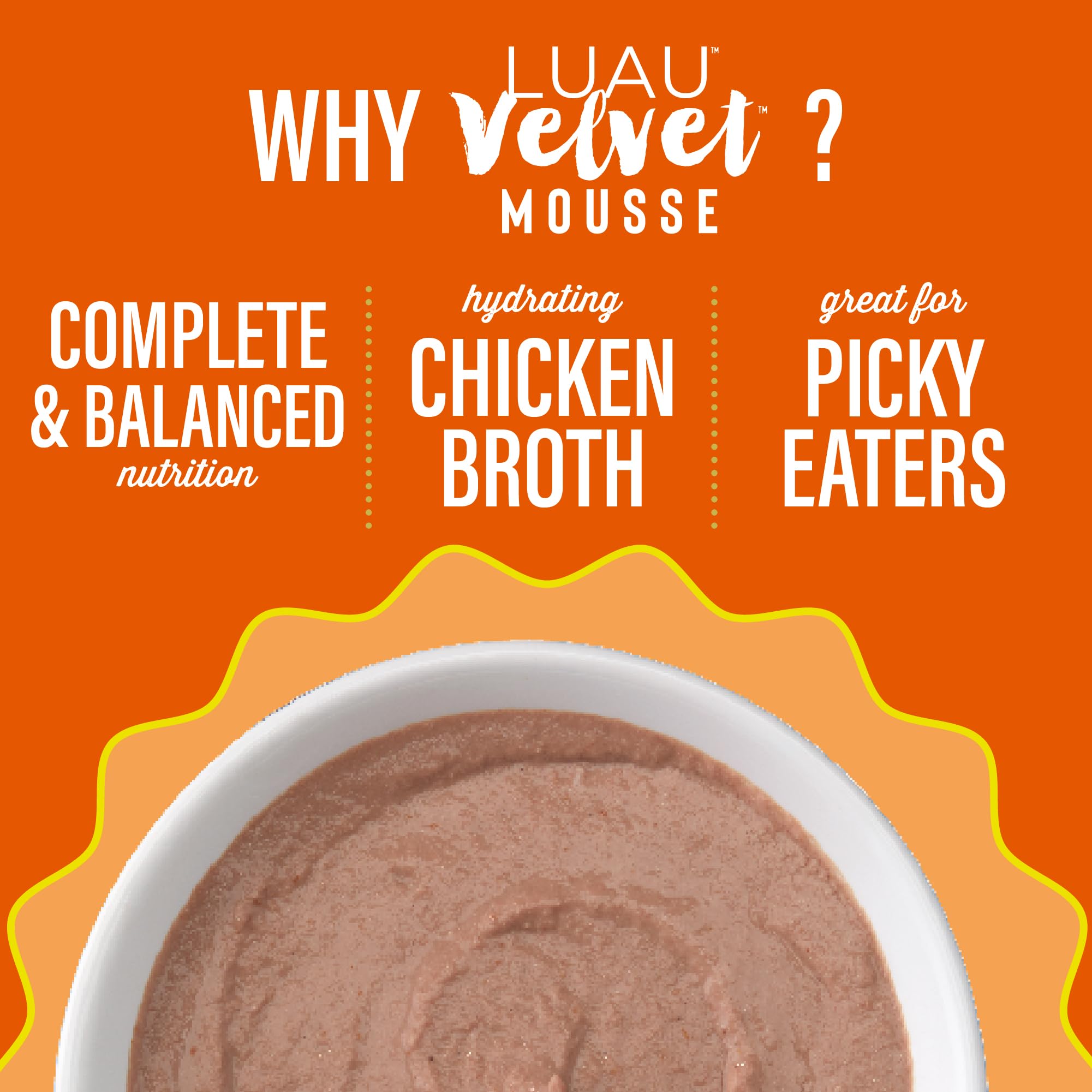 Tiki Cat Luau Velvet Mousse ingredients featuring real chicken pieces