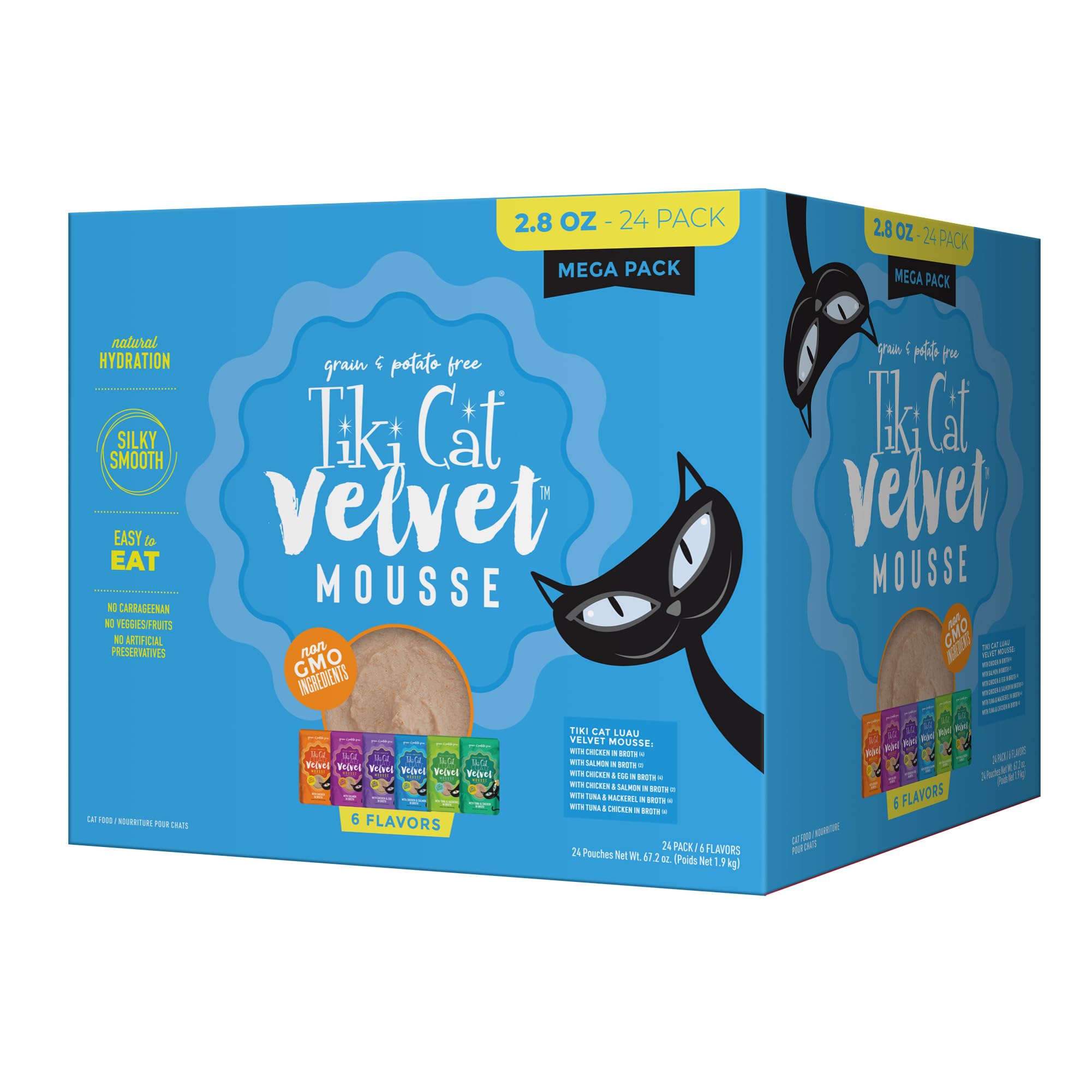 Tiki Cat Luau Velvet mousse pouch with silky texture for picky cats